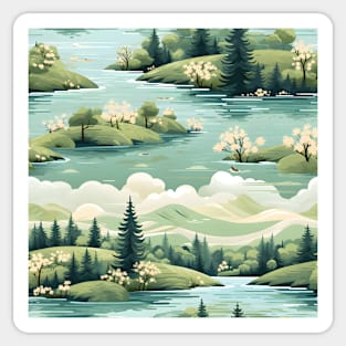 Fantasy Landscapes Lake Pattern 2 Sticker